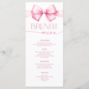Sie bindet den "Knot Pink Bow Brautparty Brunch" Menükarte