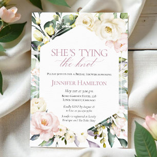Sie bindet den Knoten   Boho Floral Brautparty Einladung