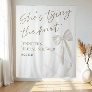 Sie bindet den Knoten Brautparty-Backdrops Wandteppich