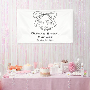 Sie bindet den Knoten Cute Schwarze Bow Brautparty Banner