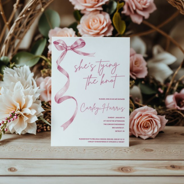 Sie bindet den Knoten! Modernes Brautparty Einladung (Von Creator hochgeladen)