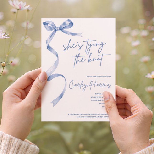 Sie bindet den Knoten! Modernes Brautparty Einladung (Von Creator hochgeladen)