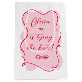 Sie bindet den Knoten Retro rosa und rote Bridal Mittlere Geschenktüte