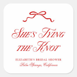 Sie bindet den nicht roten, eleganten Handgezeichn Quadratischer Aufkleber