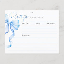 Sie bindet die Blue Bow Bridal Rezeptkarte des Kno