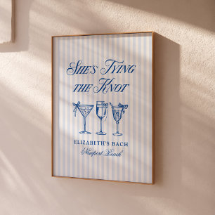 Sie bindet die elegante Hand der Knot-Küste. Poster