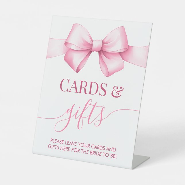 Sie bindet die knospenrosa Ribbon-Bridal Sockelschild (Vorderseite)