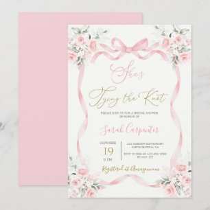 Sie bindet die Knot Bridal-Dusche an die Einladung