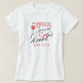 Sie bindet die Knot Coquette-Bachelorette-Braut T-Shirt