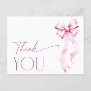 Sie bindet die Knot Pink Ribbon Bridal an Danke Postkarte