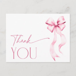 Sie bindet die Knot Pink Ribbon Bridal an Danke Postkarte