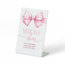 Sie bindet die Knot Pink Ribbon Bridal Mimosa Bar
