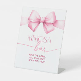 Sie bindet die Knot Pink Ribbon Bridal Mimosa Bar Sockelschild