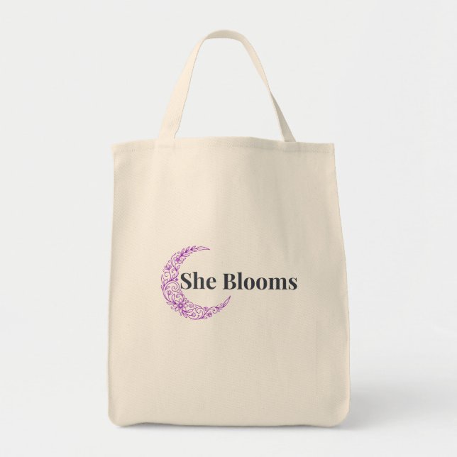 Sie blüht Florale Inspirations-Tasche Tragetasche (Vorne)