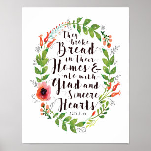 Sie brachen Brot in ihrem Ausgangskunst-Druck Poster