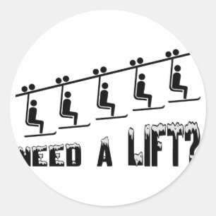 Sie brauchen einen Skilift Runder Aufkleber