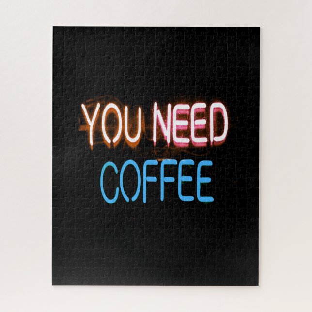 Sie brauchen Kaffee, Caffine Neon Sign Puzzle (Vertikal)