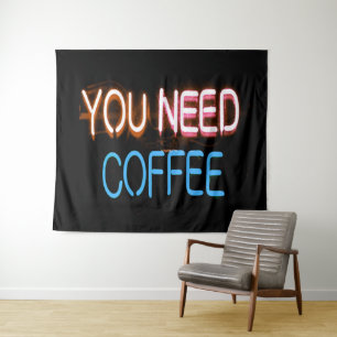 Sie brauchen Kaffee, Caffine Neon Sign Wandteppich