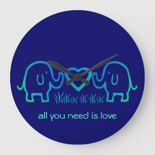 Sie brauchen nur Liebe Große Wanduhr