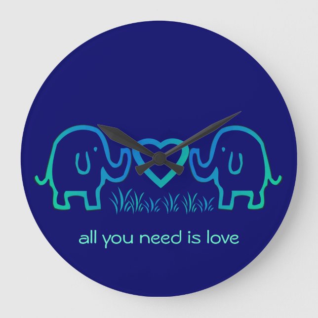 Sie brauchen nur Liebe Große Wanduhr (Vorderseite)