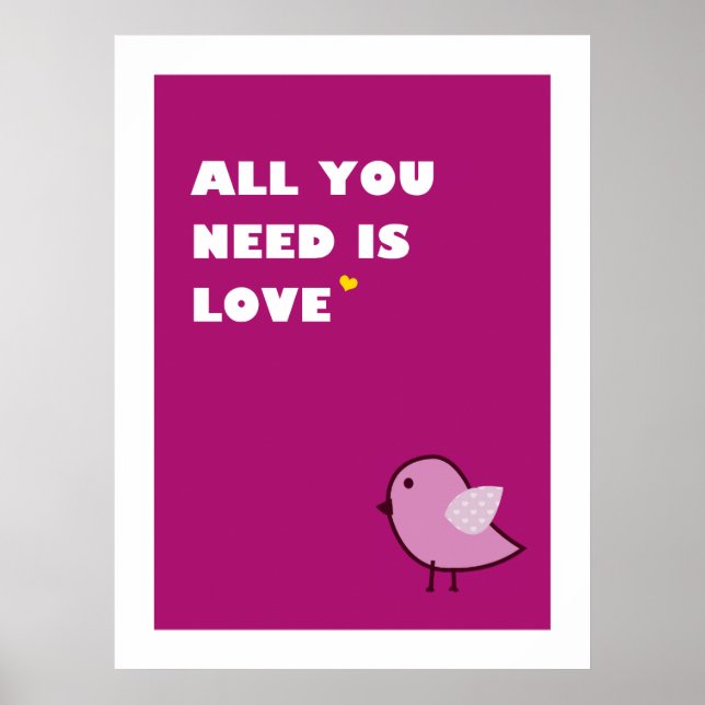 Sie brauchen nur Liebe - Poster (pink) (Vorne)
