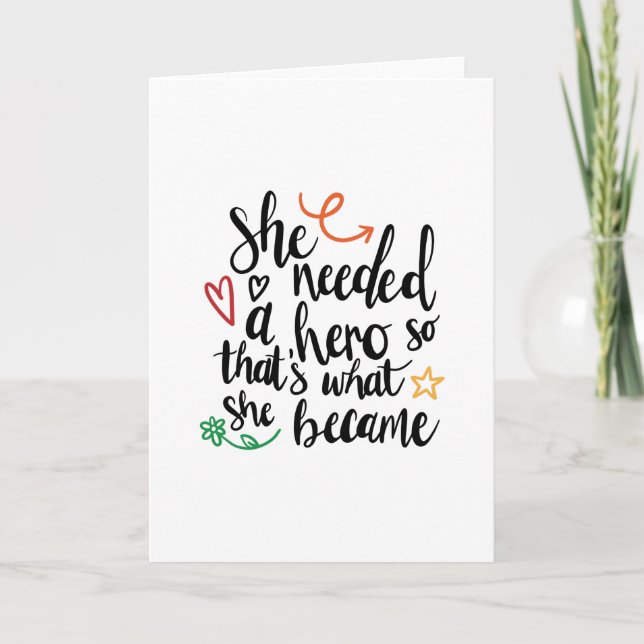 Sie brauchte einen Helden Karte (Vorderseite)