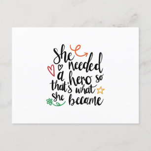 Sie brauchte einen Helden Postkarte