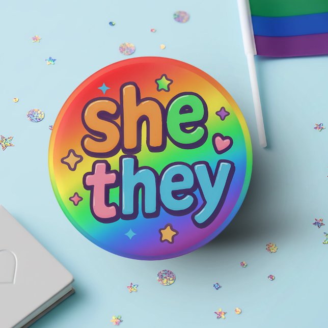 Sie bzw. sie beherrschen inklusives LGBTQ+-Pride-Z Button (Von Creator hochgeladen)