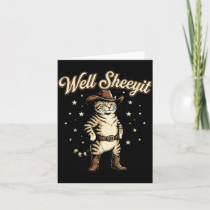 Sie da lustige Cowboy-Katze Vintage Western Humor Karte