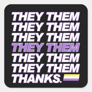 Sie danken ihnen quadratischer aufkleber