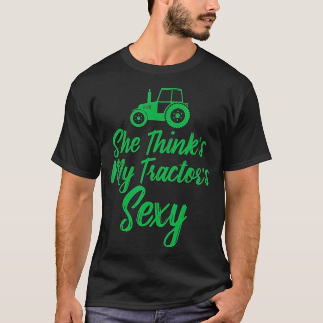 Sie denkt, meine Traktoren sind sexy Funny Farm (2 T-Shirt (Vorderseite)