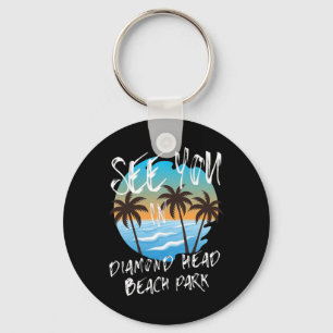 Sie Diamond-head-beach-park Retro Vintage Oahu Schlüsselanhänger
