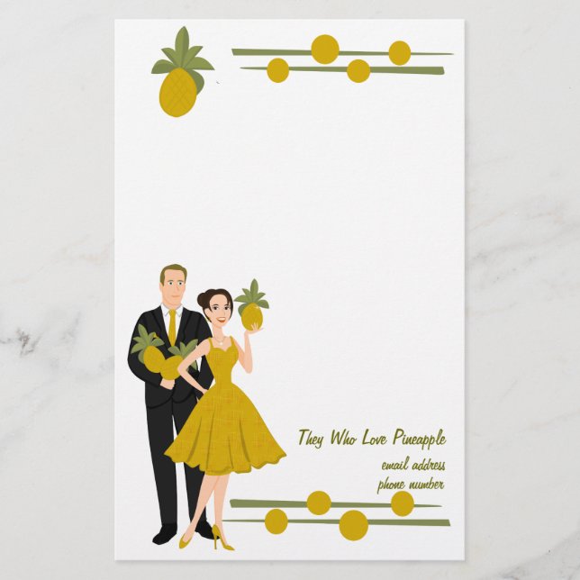 Sie, die Ananas Liebe Briefpapier (Vorderseite)