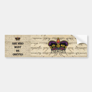 Sie, die gehorcht werden muss autoaufkleber