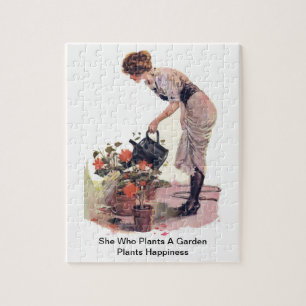 Sie die Pflanzen ein Garten-Pflanzen-Glück Puzzle
