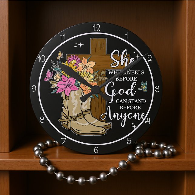 Sie, die vor Gott kniet Design Runde Wanduhr (Von Creator hochgeladen)
