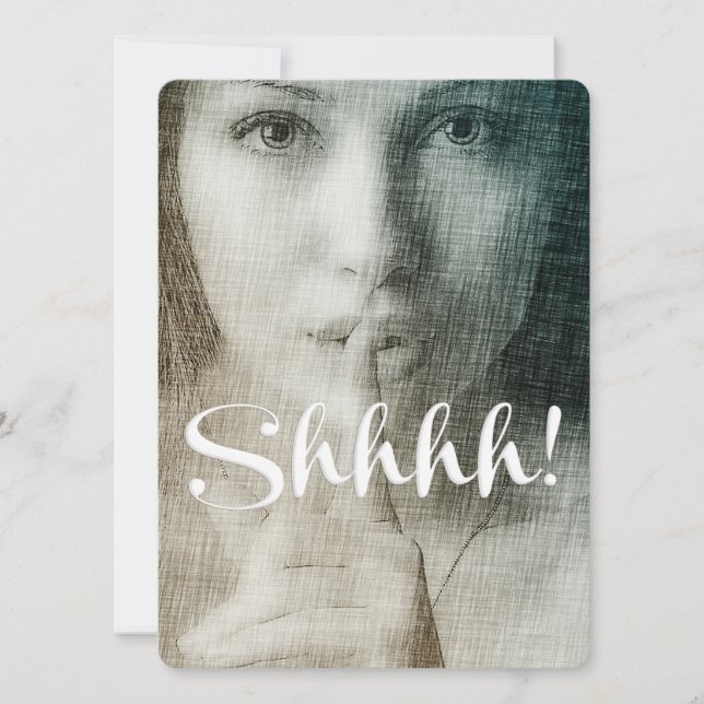 Sie! Einzigartiges Chic Fun Überraschungs-Party Einladung (Vorderseite)