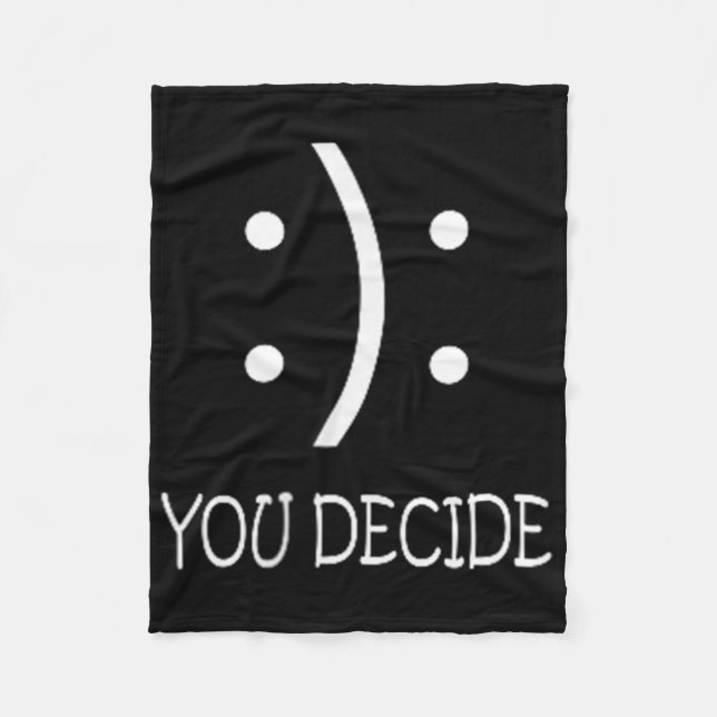 Sie entscheiden - Happy or Sad Face - Black - Uni  Fleecedecke (Vorderseite)