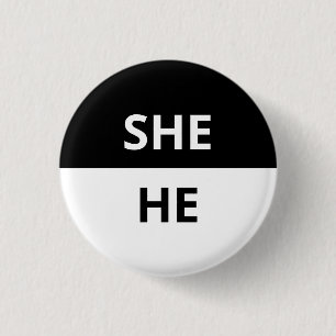 Sie/Er pronouns Schwarz/Weiß-Abzeichen Button