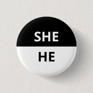 Sie/Er pronouns Schwarz/Weiß-Abzeichen Button