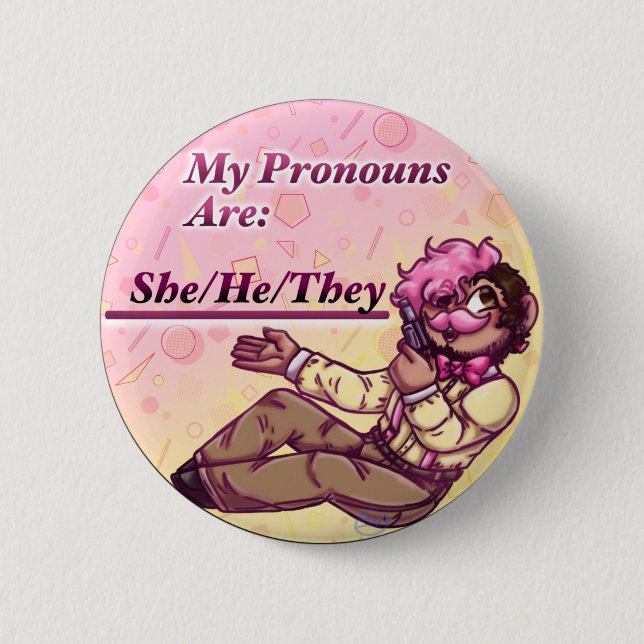 Sie/Er/sie klassisch! Wilford Pronoun Button (Vorderseite)