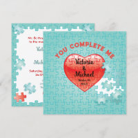 Sie ergänzen mich jigsaw puzzle Hochzeit Einladung