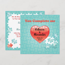 Sie ergänzen mich jigsaw puzzle Hochzeit Einladung