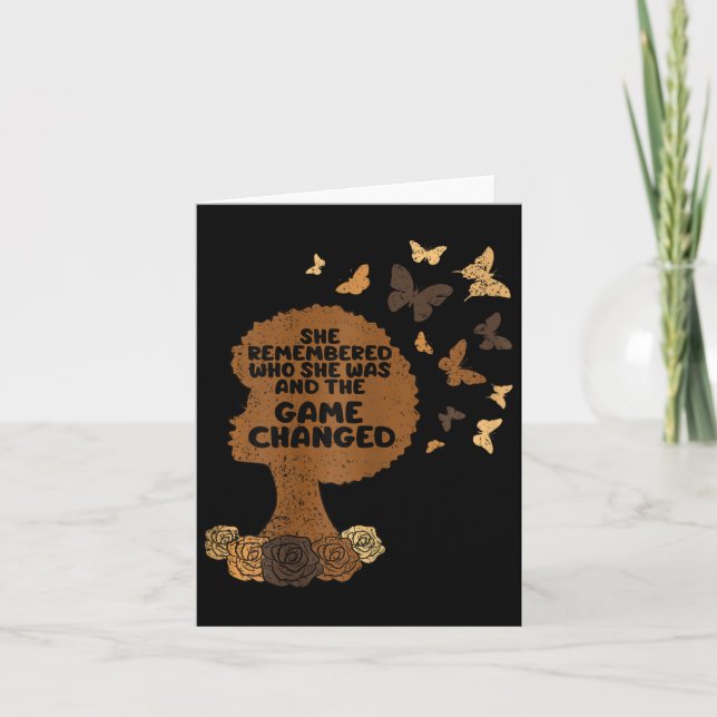 Sie erinnerte sich, wer sie einen Monat zuvor schw Karte (Vorderseite)