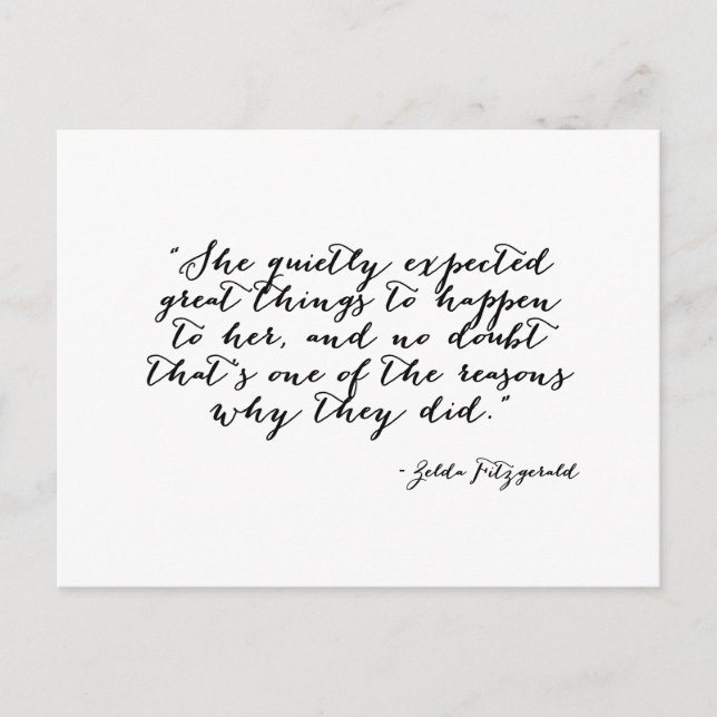 Sie erwartete ruhig Großes Postkarte (Vorderseite)