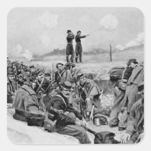 Sie erwarteten den Auftrag, um aufzuladen Quadratischer Aufkleber