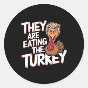 Sie essen den Donald Trump-Erntedank in der Türkei Runder Aufkleber
