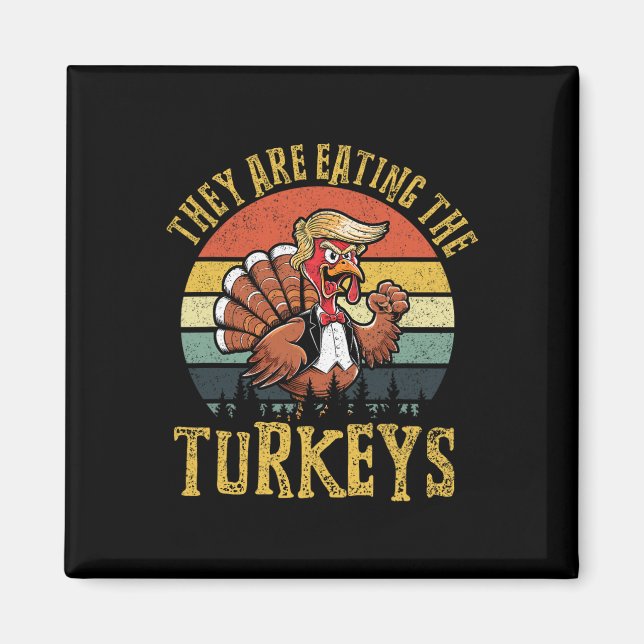 Sie essen den Truthühner Erntedank Türkei Magnet (Vorne)