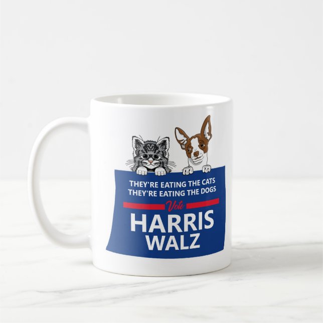 Sie essen die Haustiere - wählen Harris Walz Kaffeetasse (Links)