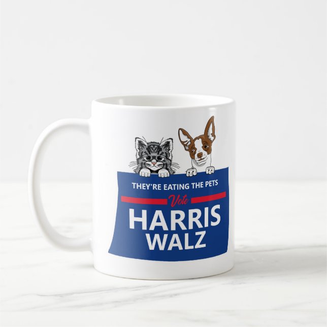 Sie essen die Haustiere - wählen Harris Walz Kaffeetasse (Links)